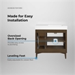 OVE Gabi 36 in. Single Sink Freestanding Dark Walnut Bathroom Vanity