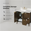 OVE Gabi 36 in. Single Sink Freestanding Dark Walnut Bathroom Vanity
