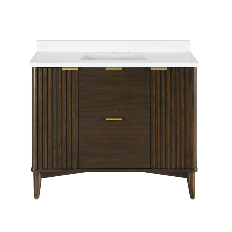 Gabi 42 in. Single Sink Freestanding Dark Walnut Bathroom Vanity