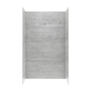 Misty 32&quot x 48&quot grey tile alcove shower wall panels