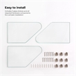 OVE Bella Tempered Glass Corner Shower Shelves 3-Pack in Satin Nickel Finish