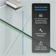 OVE Bella Tempered Glass Corner Shower Shelves 3-Pack in Satin Nickel Finish