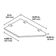 OVE Bella Tempered Glass Corner Shower Shelves 3-Pack in Satin Nickel Finish