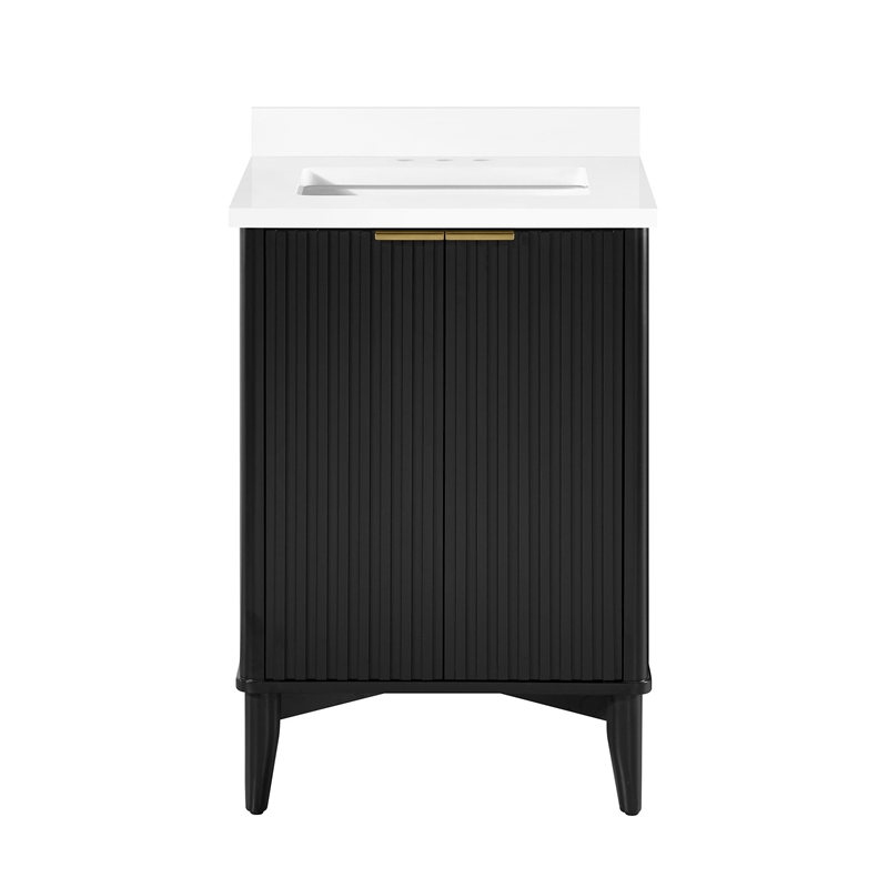 Gabi 24 in. Single Sink Freestanding Onyx Black Bathroom Vanity