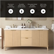 OVE Gabi 72 in. Double Sink Freestanding Rustic Ash Bathroom Vanity