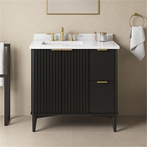 Gabi 36 in. Single Sink Freestanding Onyx Black Bathroom Vanity