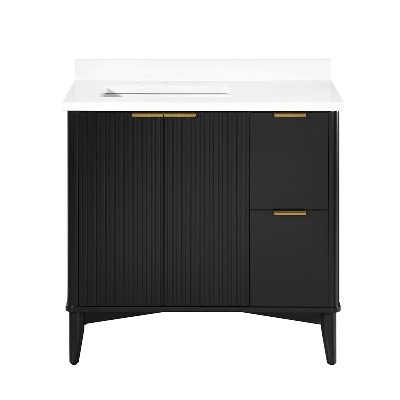 Gabi 36 in. Single Sink Freestanding Onyx Black Bathroom Vanity