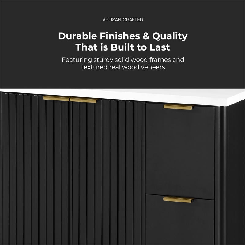 Gabi 36 in. Single Sink Freestanding Onyx Black Bathroom Vanity