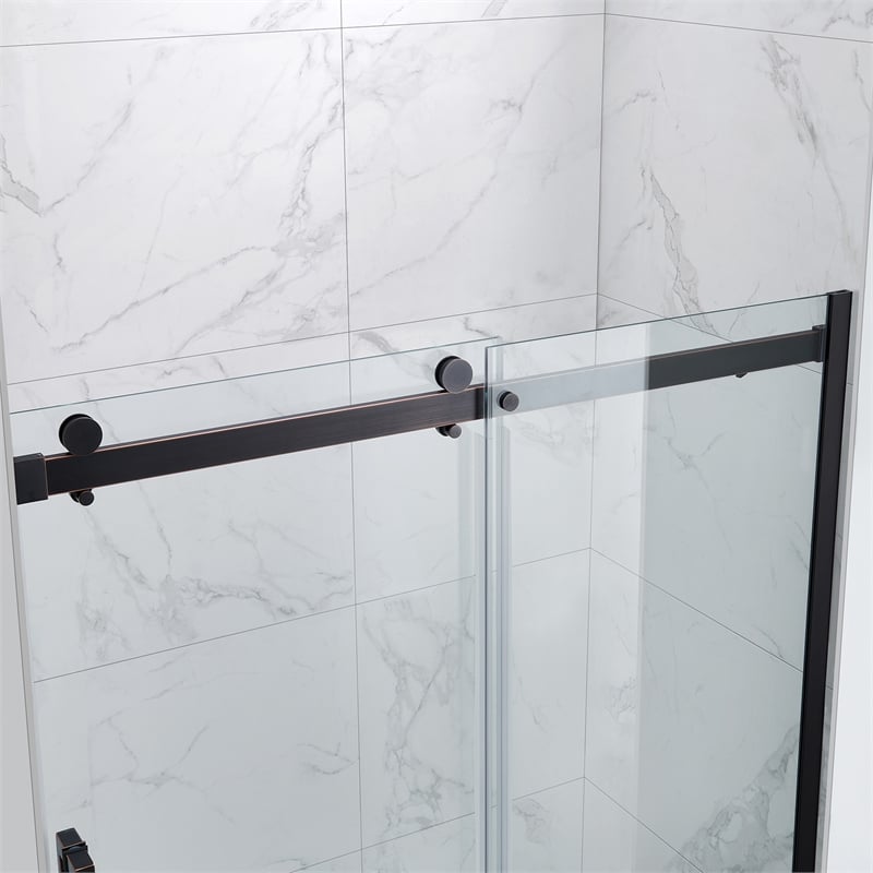 Bel Oil-Rubbed Bronze Alcove Shower Kit Base and Door 32