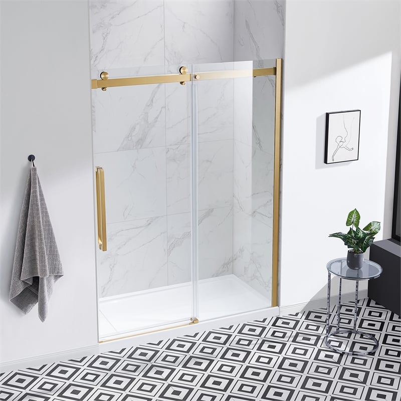 Bel Gold Alcove Shower Kit Base and Door 32
