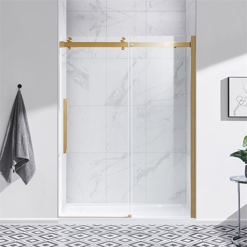 Bel Gold Alcove Shower Kit Base and Door 32