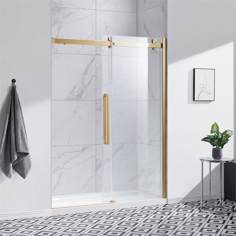 Bel Gold Alcove Shower Kit Base and Door 32