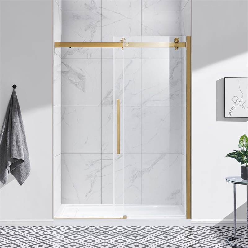 Bel Gold Alcove Shower Kit Base and Door 32