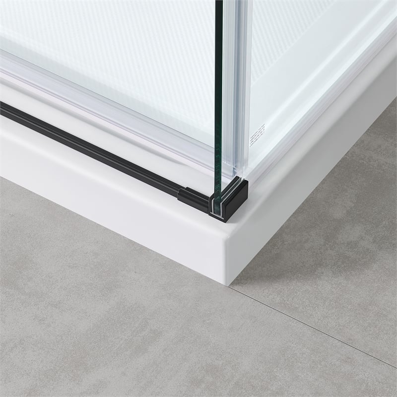 Bel Matte Black Corner Shower Kit Base and Door 32