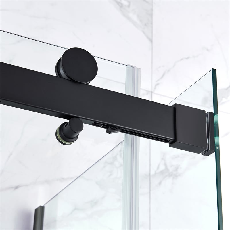 Bel Matte Black Corner Shower Kit Base and Door 32