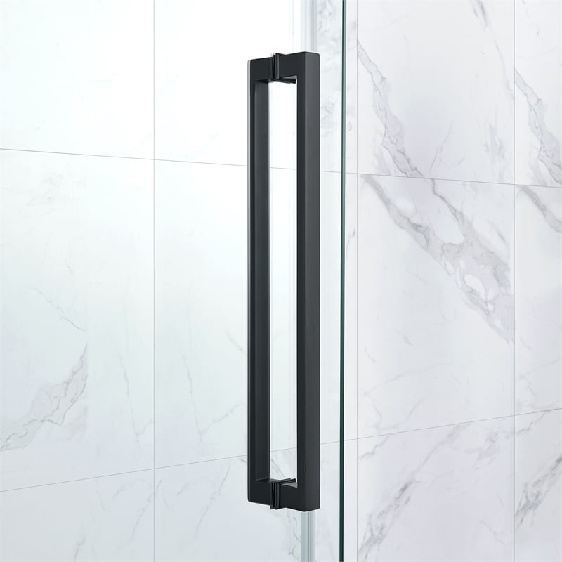 Bel Matte Black Corner Shower Kit Base and Door 32