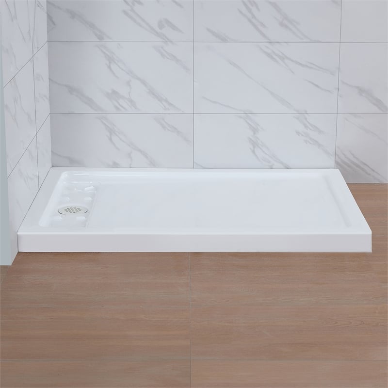 Bel Matte Black Alcove Shower Kit Base and Door 32
