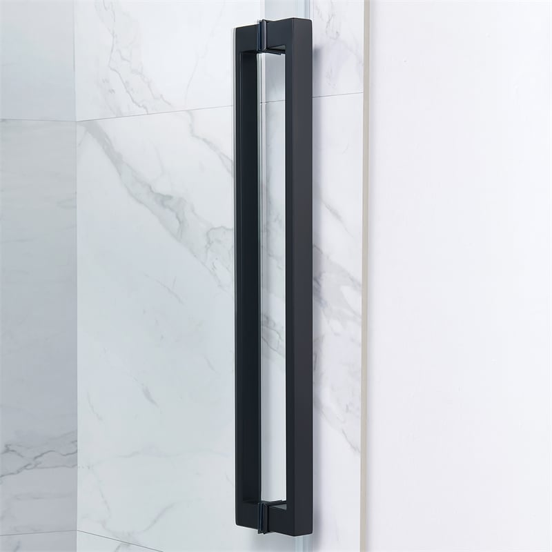 Bel Matte Black Alcove Shower Kit Base and Door 32