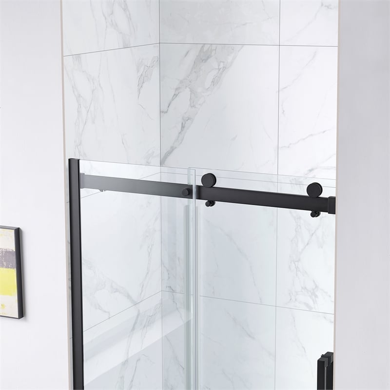 Bel Matte Black Alcove Shower Kit Base and Door 32