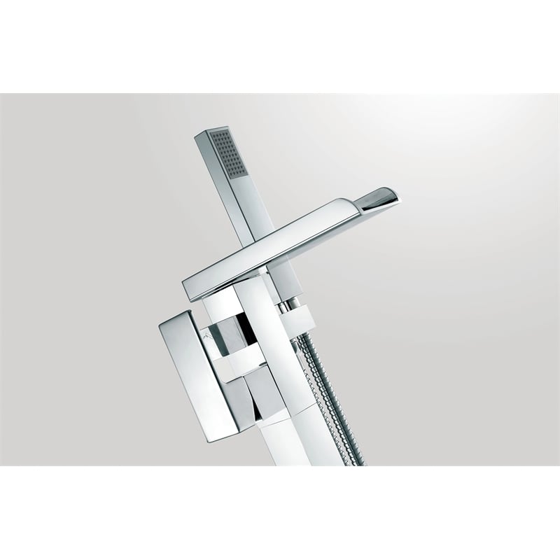 Infinity 1-Handle Freestanding Tub Faucet with Hand Shower in Chrome
