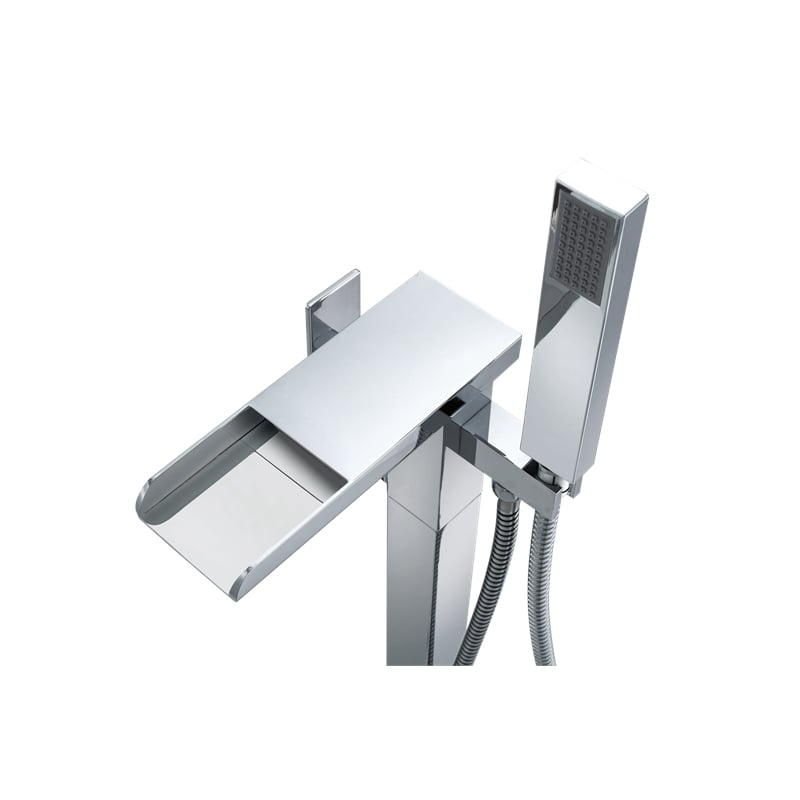 Infinity 1-Handle Freestanding Tub Faucet with Hand Shower in Chrome