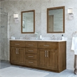 OVE Athea 72 in. Almond Latte Bathroom Vanity with White Top and Nickel Hardware
