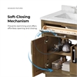 OVE Athea 72 in. Almond Latte Bathroom Vanity with White Top and Nickel Hardware