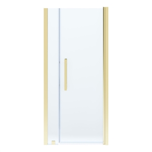 Pasadena 36 x 36 x 74-3/4 Alcove Shower Kit with Base and Door in Brushed Gold