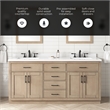 OVE Bailey 72 in. Sahara Birch Bathroom Vanity White Engineered Stone Top