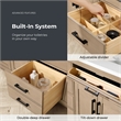 OVE Bailey 72 in. Sahara Birch Bathroom Vanity White Engineered Stone Top