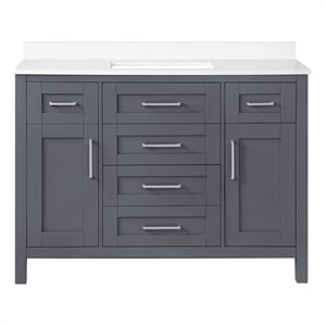 OVE Tahoe 48 in. Bathroom Vanity in Dark Charcoal with Brushed NIckel Hardware