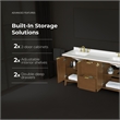 OVE Gabi 72 in. Double Sink Freestanding Warm Walnut Bathroom Vanity