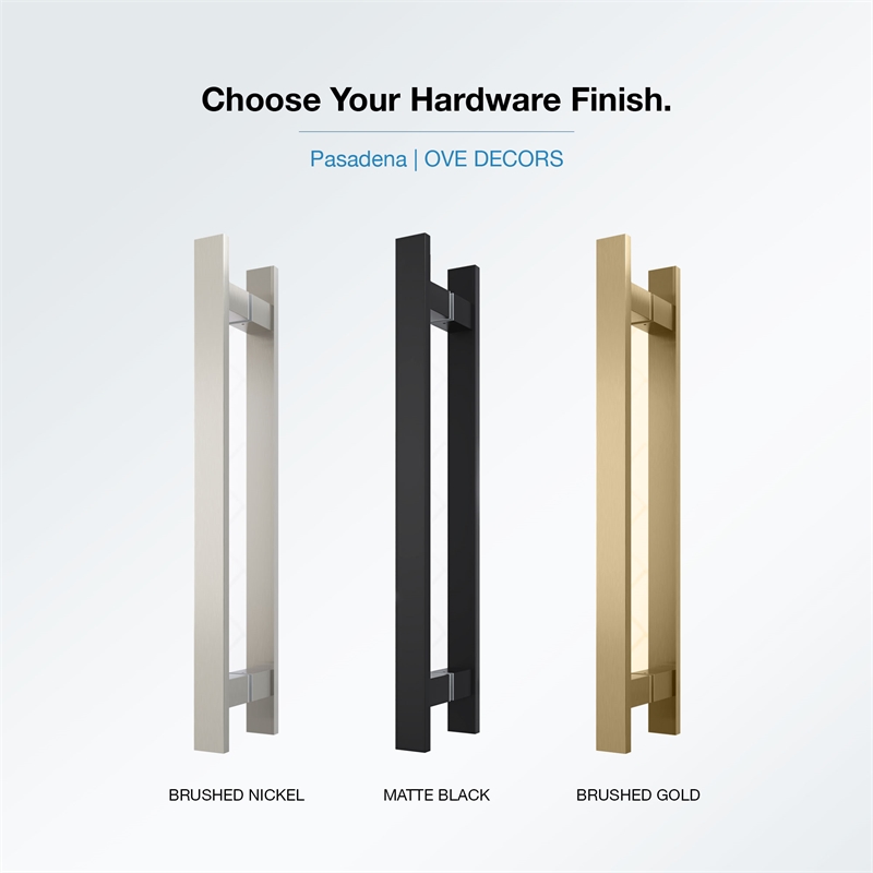 Pasadena 36 x 36 x 74-3/4 Corner Shower Kit with Base and Door in Brushed Gold