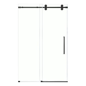 Reva 48&quotW x 74&quotH Frameless Sliding Alcove Shower Door in Black