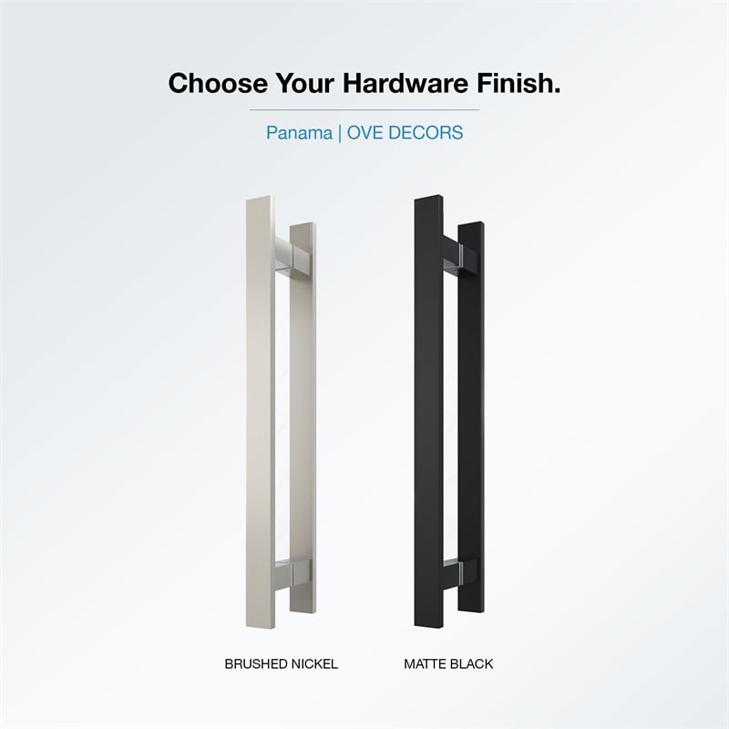 Panama 36 x 36 x 74-3/4 Alcove Shower Kit with Base and Door in Black