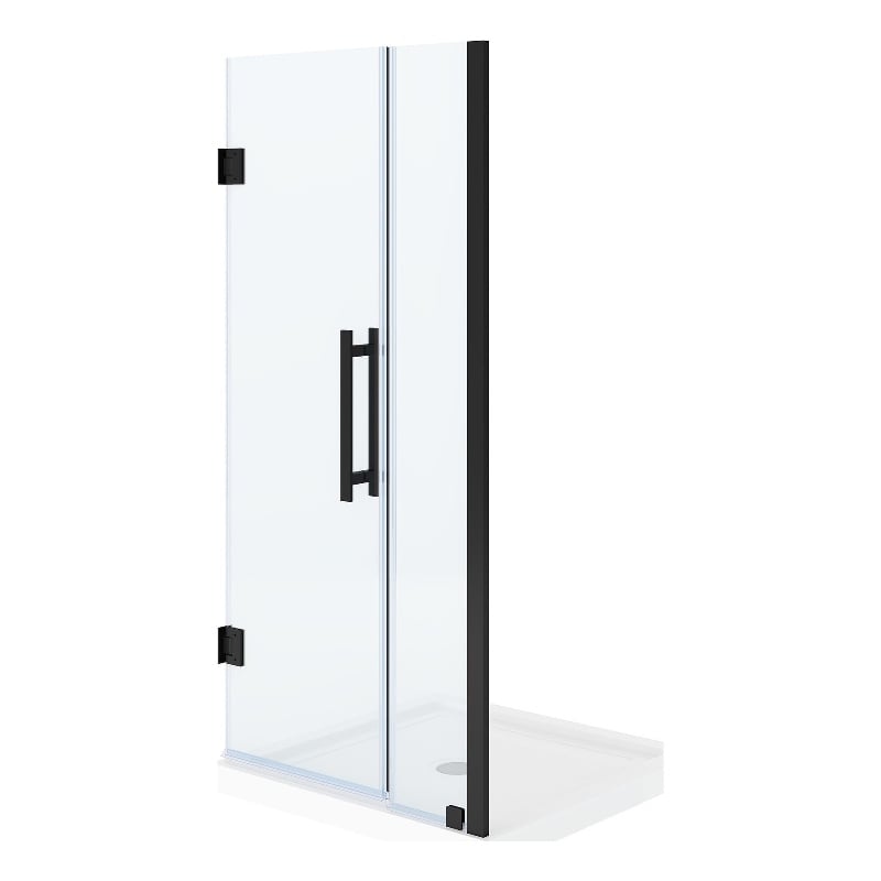 Panama 36 x 36 x 74-3/4 Alcove Shower Kit with Base and Door in Black