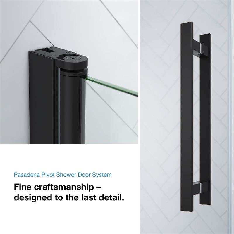 Pasadena 36 x 36 x 74-3/4 Alcove Shower Kit with Base and Door in Black