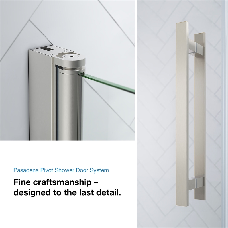 Pasadena 36 x 36 x 74-3/4 Alcove Shower Kit with Base and Door in Satin Nickel