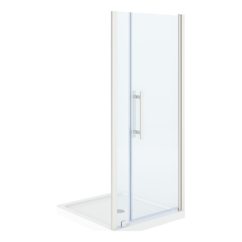 Pasadena 36 x 36 x 74-3/4 Alcove Shower Kit with Base and Door in Satin Nickel