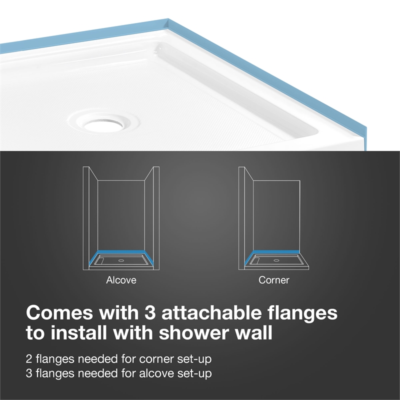 Panama 32 x 32 x 74-3/4 Corner Shower Kit with Base and Door in Satin Nickel