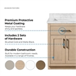OVE Athea 36 in. Sahara Birch Bathroom Vanity with White Top and Matte Black Hardware