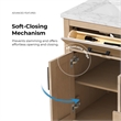 OVE Athea 36 in. Sahara Birch Bathroom Vanity with White Top and Matte Black Hardware