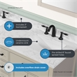 OVE Athea 60 in. Greige Bathroom Vanity with White Top and Matte Black Hardware