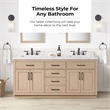 OVE Athea 72 in. Sahara Birch Bathroom Vanity with White Top Matte Black Hardware