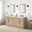 OVE Athea 72 in. Sahara Birch Bathroom Vanity with White Top Matte Black Hardware