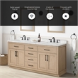 OVE Athea 72 in. Sahara Birch Bathroom Vanity with White Top Matte Black Hardware