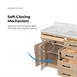 OVE Athea 72 in. Sahara Birch Bathroom Vanity with White Top Matte Black Hardware