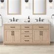 OVE Athea 72 in. Sahara Birch Bathroom Vanity with White Top Matte Black Hardware