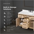OVE Athea 48 in. Sahara Birch Bathroom Vanity with White Top Black Hardware