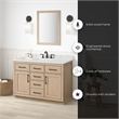 OVE Athea 48 in. Sahara Birch Bathroom Vanity with White Top Black Hardware